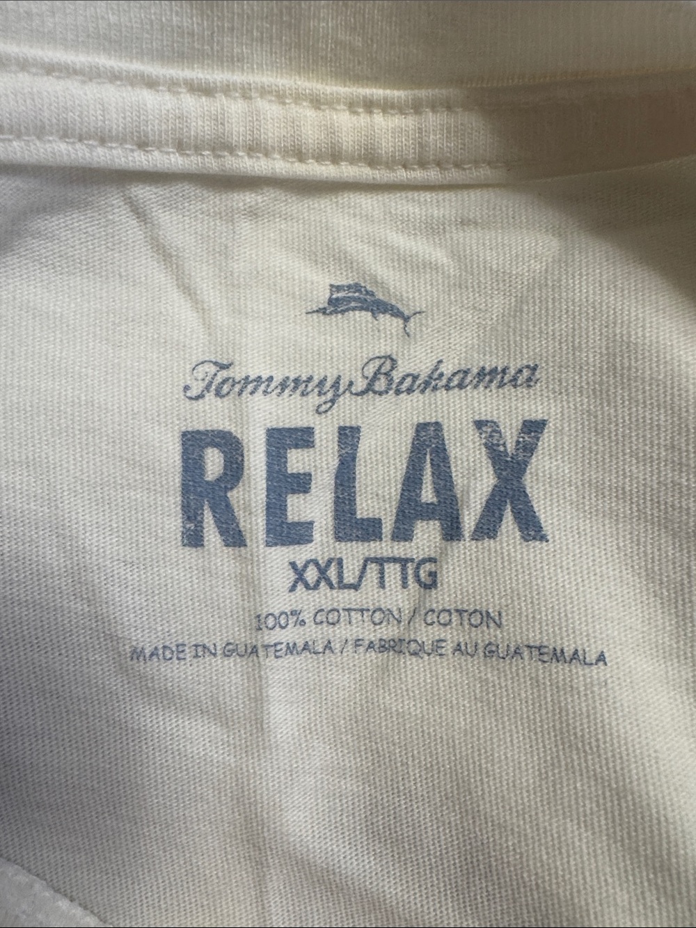 Tommy Bahama White Tee with “Game Opener” design - Picture 5 of 5